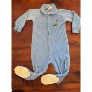 Vintage Paddington Bear Sleeper pajamas Baby Size 24 Months
